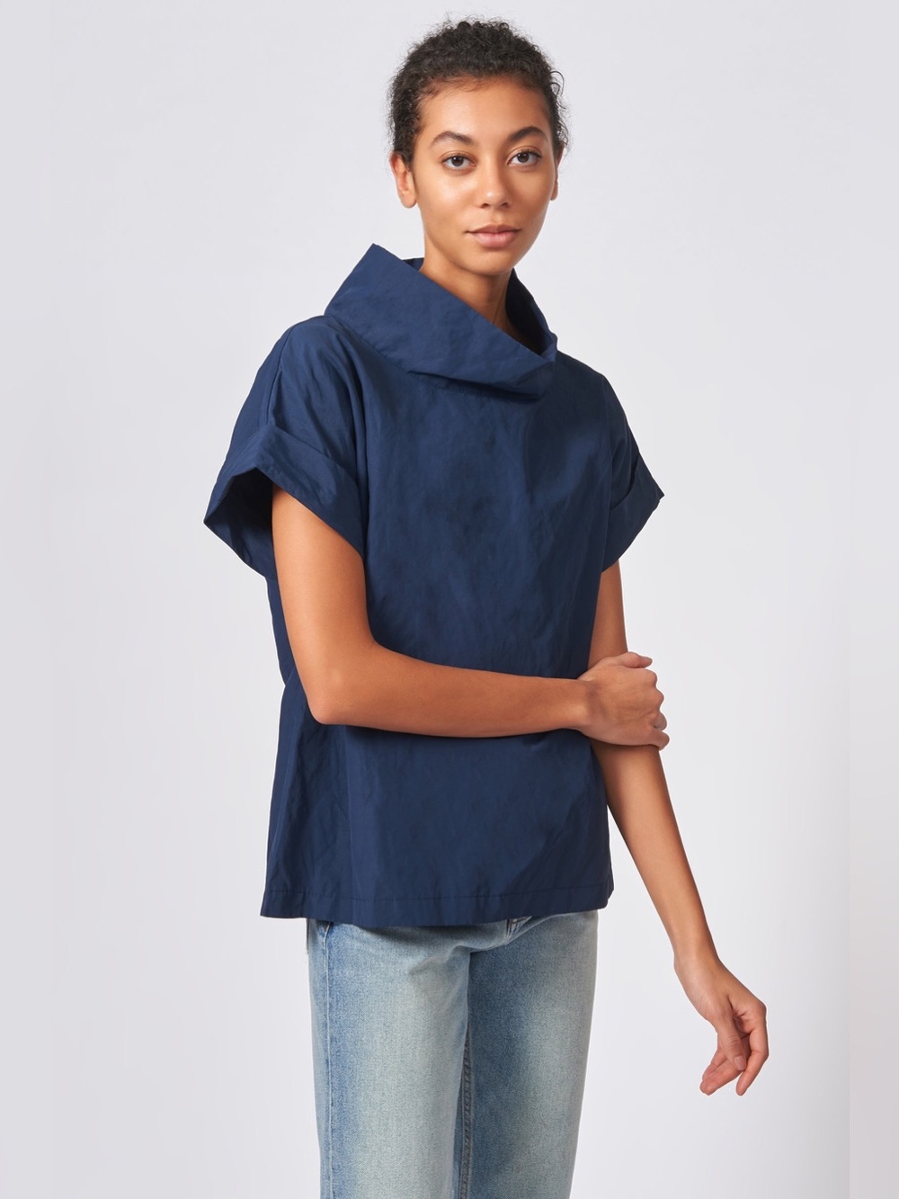 Kal Rieman Cuffed Kimono Tee in Navy Size M